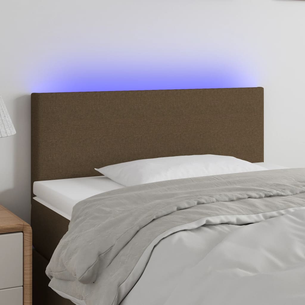 vidaXL LED Kopfteil Hellgrau Stoff