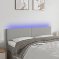 vidaXL LED Kopfteil Hellgrau Stoff