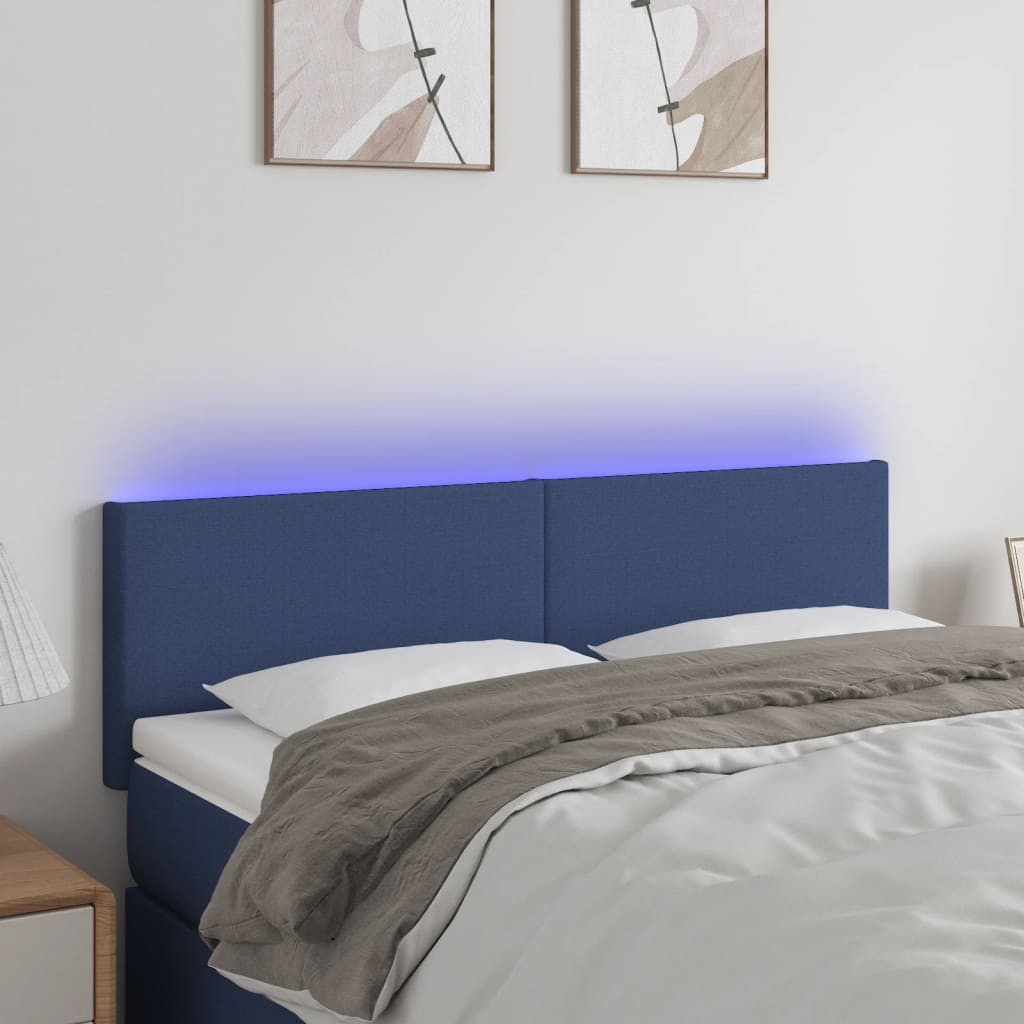 vidaXL LED Kopfteil Hellgrau Stoff