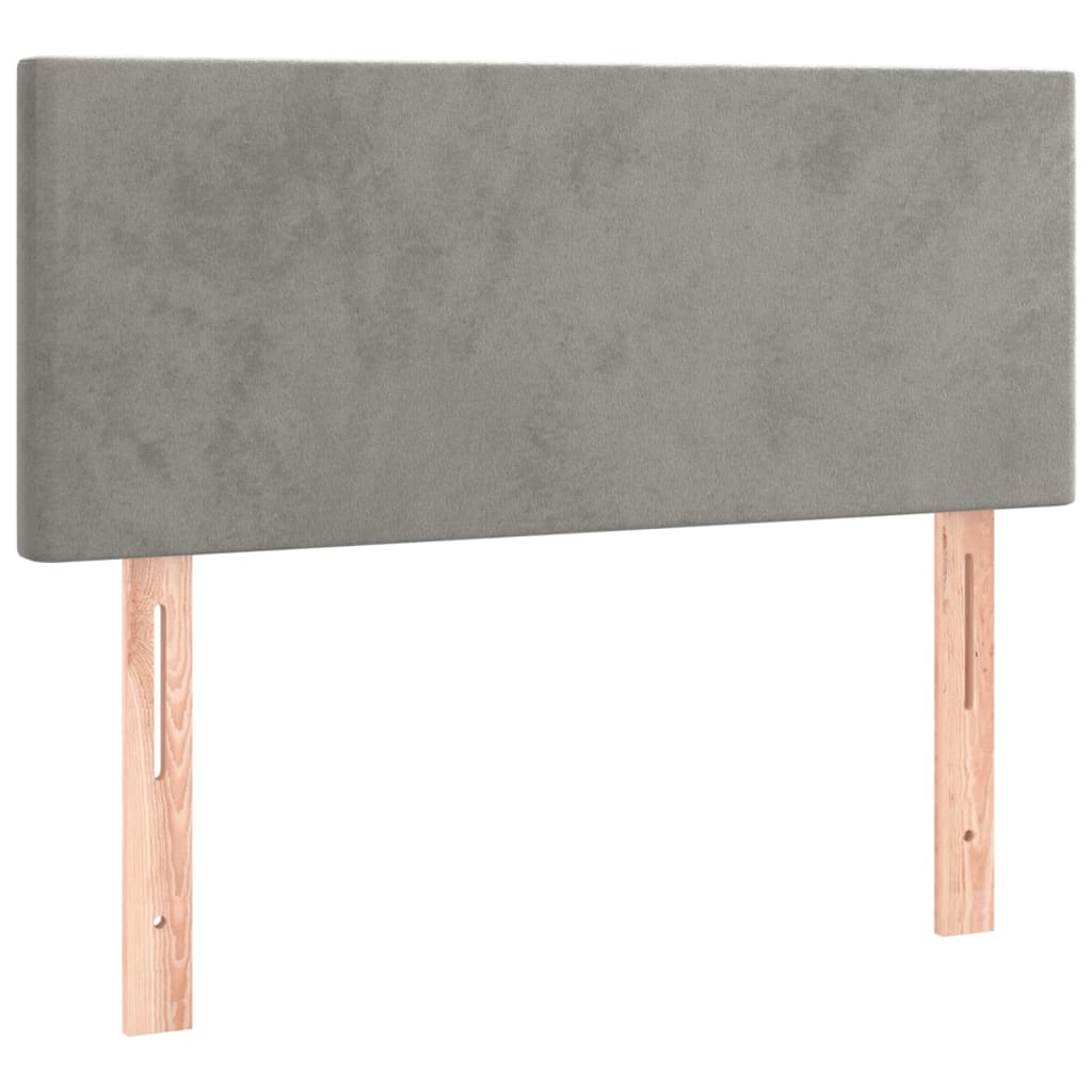 vidaXL LED Kopfteil Hellgrau 80x5x78/88 cm Samt