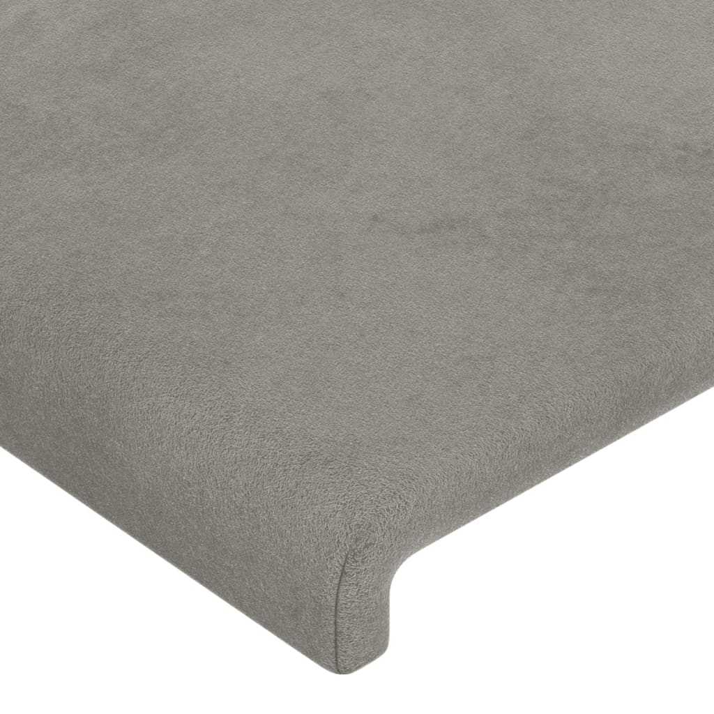vidaXL LED Kopfteil Hellgrau 80x5x78/88 cm Samt