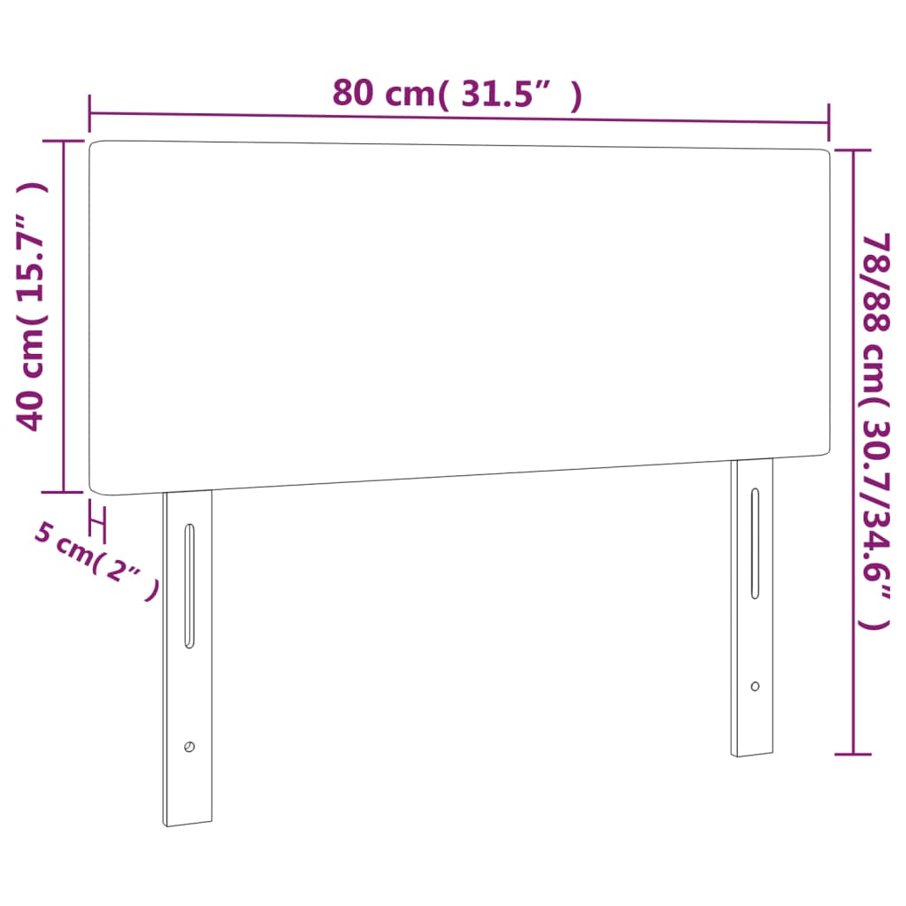 vidaXL LED Kopfteil Hellgrau 80x5x78/88 cm Samt