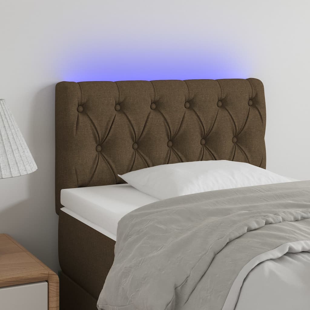 vidaXL LED Kopfteil Hellgrau Stoff