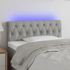 vidaXL LED Kopfteil Hellgrau Stoff