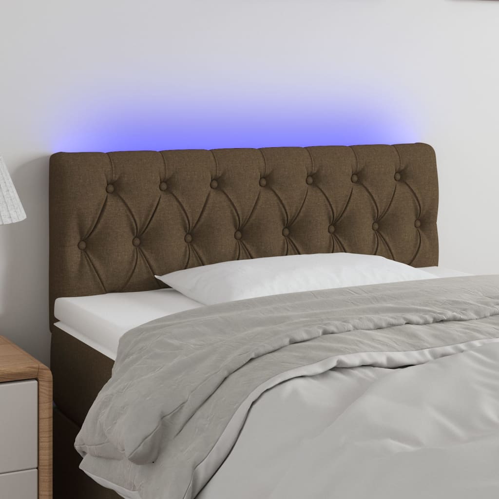 vidaXL LED Kopfteil Hellgrau Stoff