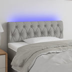 vidaXL LED Kopfteil Hellgrau Stoff