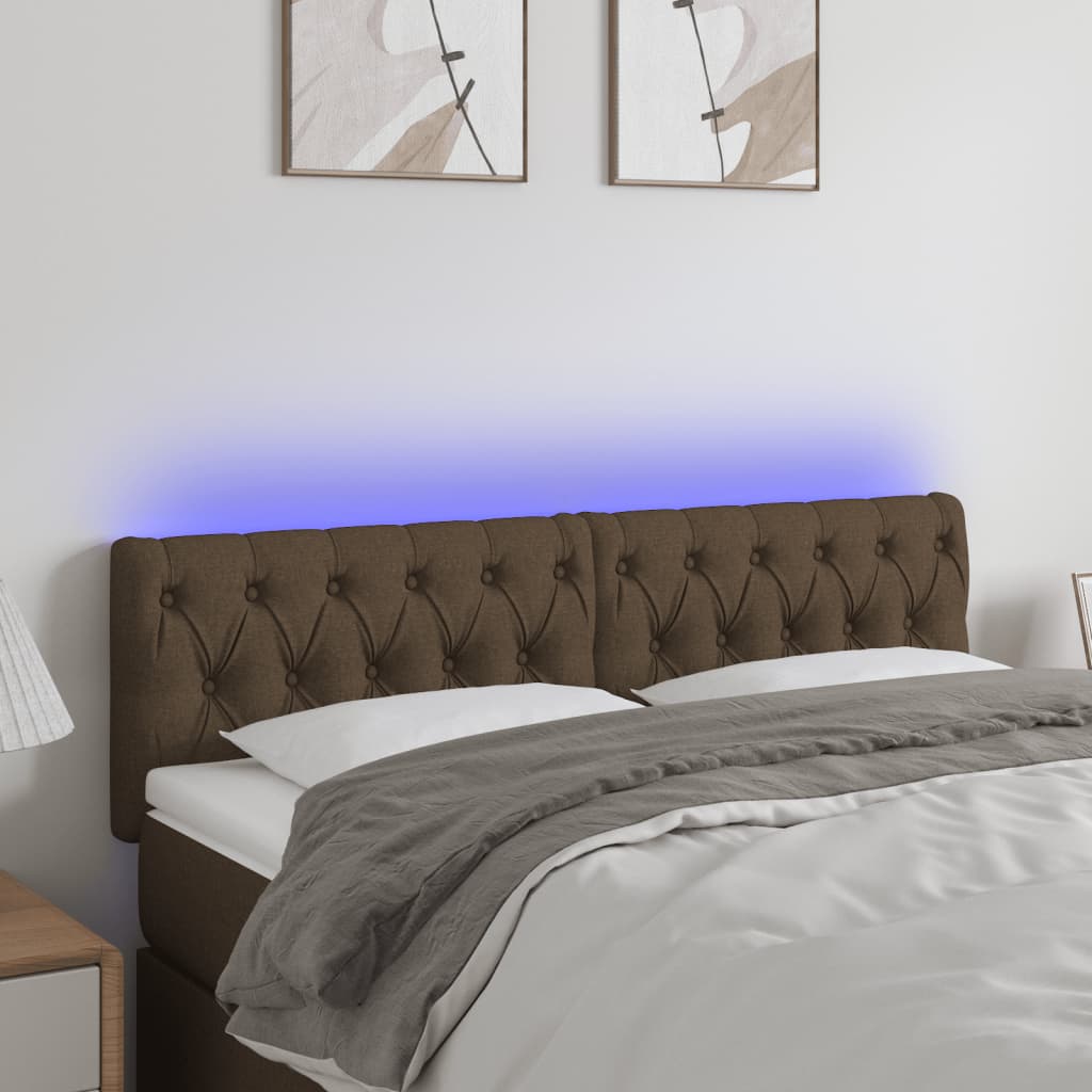 vidaXL LED Kopfteil Hellgrau Stoff
