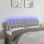 vidaXL LED Kopfteil Hellgrau Stoff