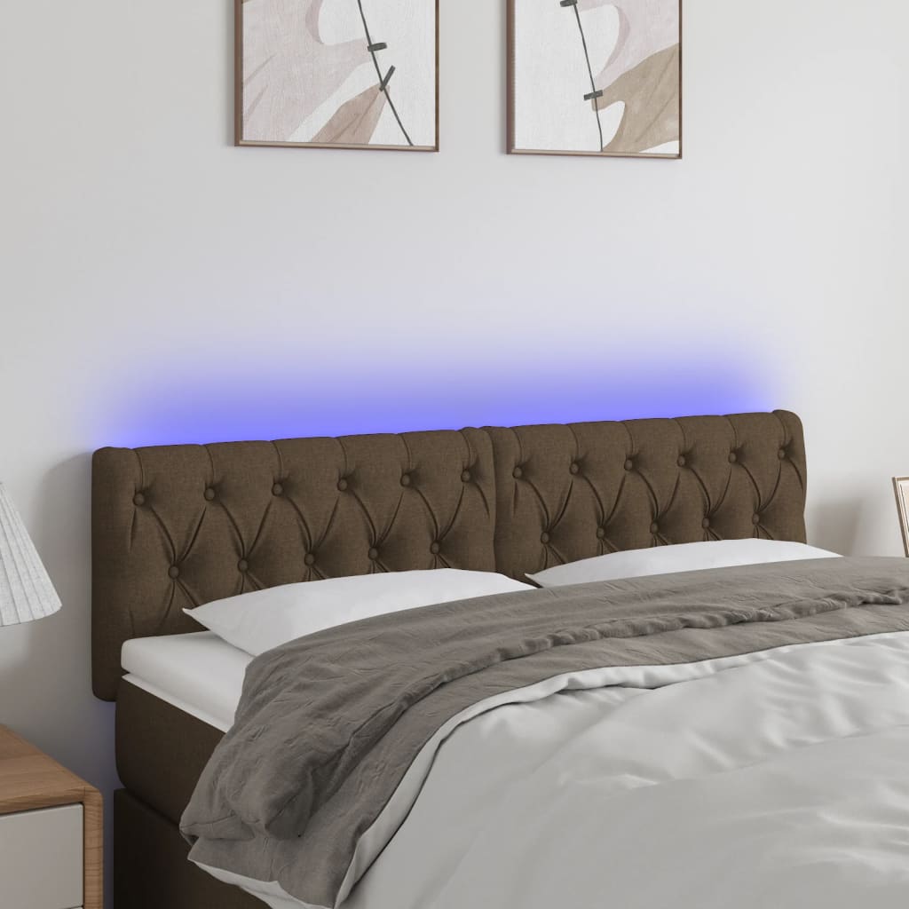 vidaXL LED Kopfteil Hellgrau Stoff