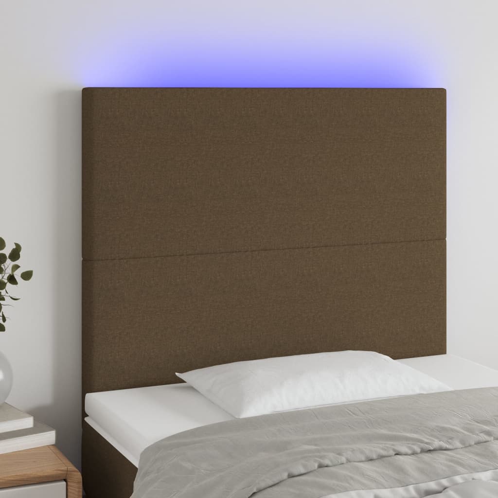 vidaXL LED Kopfteil Hellgrau Stoff