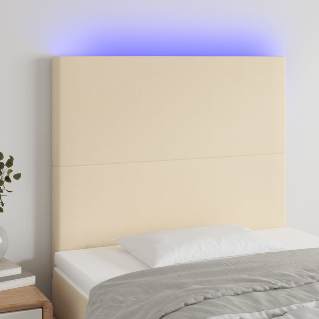 vidaXL LED Kopfteil Hellgrau Stoff