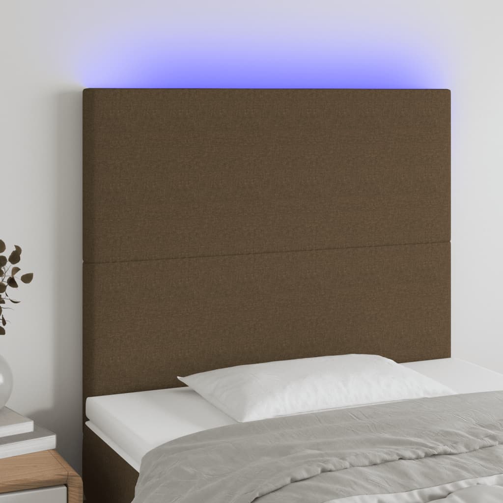vidaXL LED Kopfteil Hellgrau Stoff