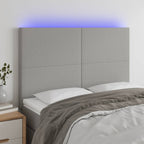 vidaXL LED Kopfteil Hellgrau Stoff