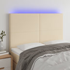 vidaXL LED Kopfteil Hellgrau Stoff