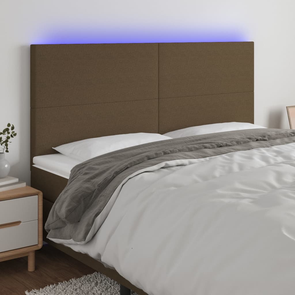 vidaXL LED Kopfteil Hellgrau Stoff