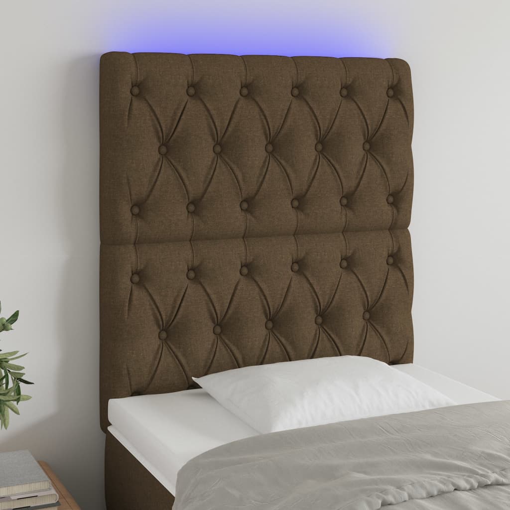 vidaXL LED Kopfteil Hellgrau Stoff
