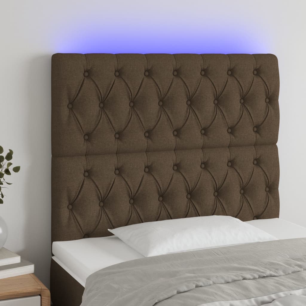 vidaXL LED Kopfteil Hellgrau Stoff