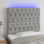vidaXL LED Kopfteil Hellgrau Stoff