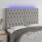 vidaXL LED Kopfteil Hellgrau Stoff