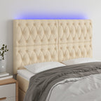 vidaXL LED Kopfteil Hellgrau Stoff
