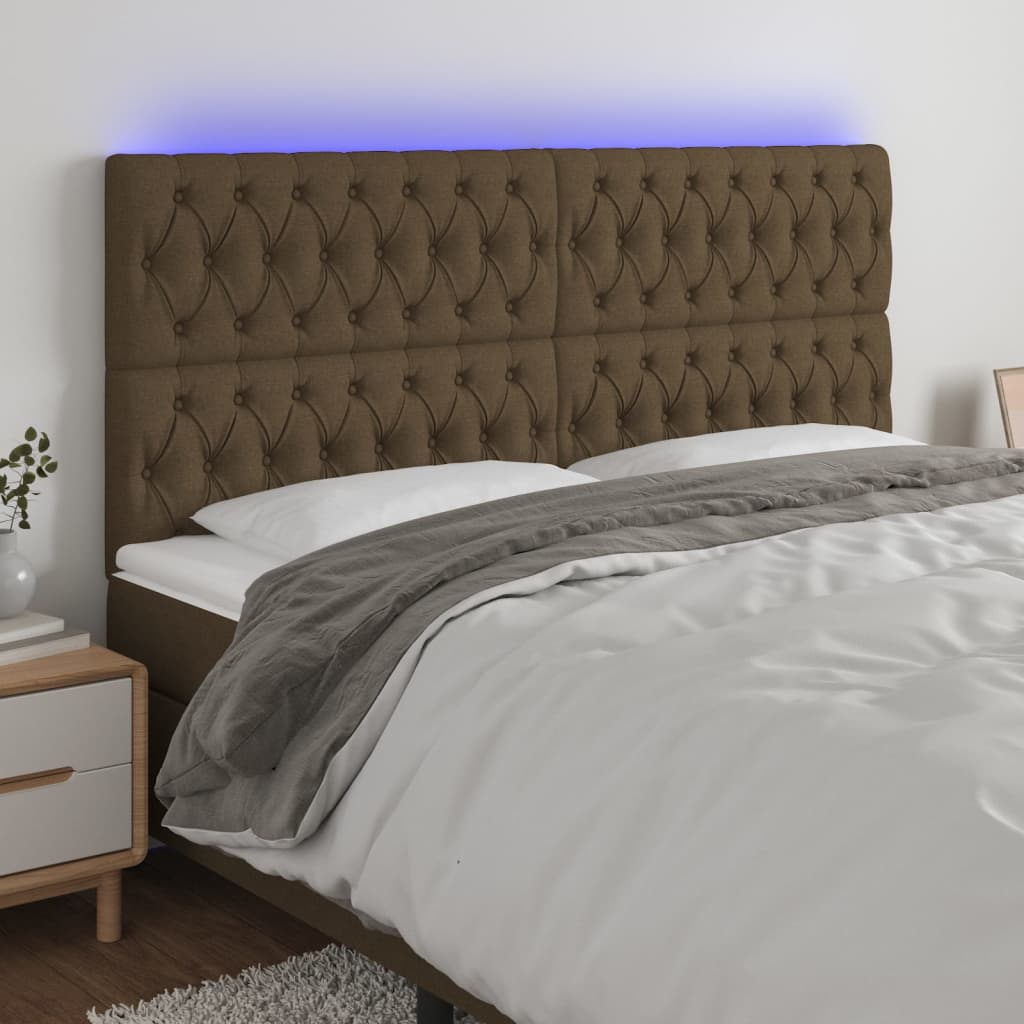 vidaXL LED Kopfteil Hellgrau Stoff