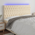 vidaXL LED Kopfteil Hellgrau Stoff