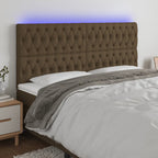 vidaXL LED Kopfteil Hellgrau Stoff