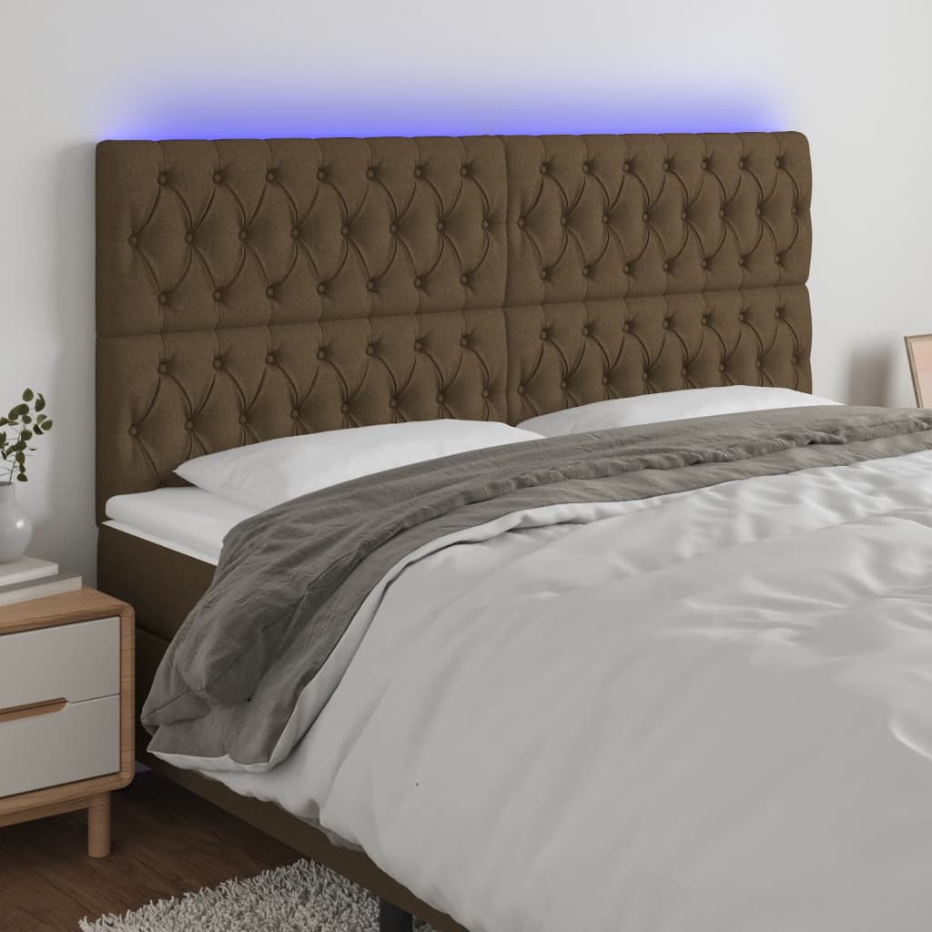 vidaXL LED Kopfteil Hellgrau Stoff