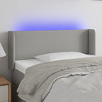 vidaXL LED Kopfteil Hellgrau Stoff