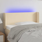 vidaXL LED Kopfteil Hellgrau Stoff