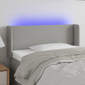 vidaXL LED Kopfteil Hellgrau Stoff
