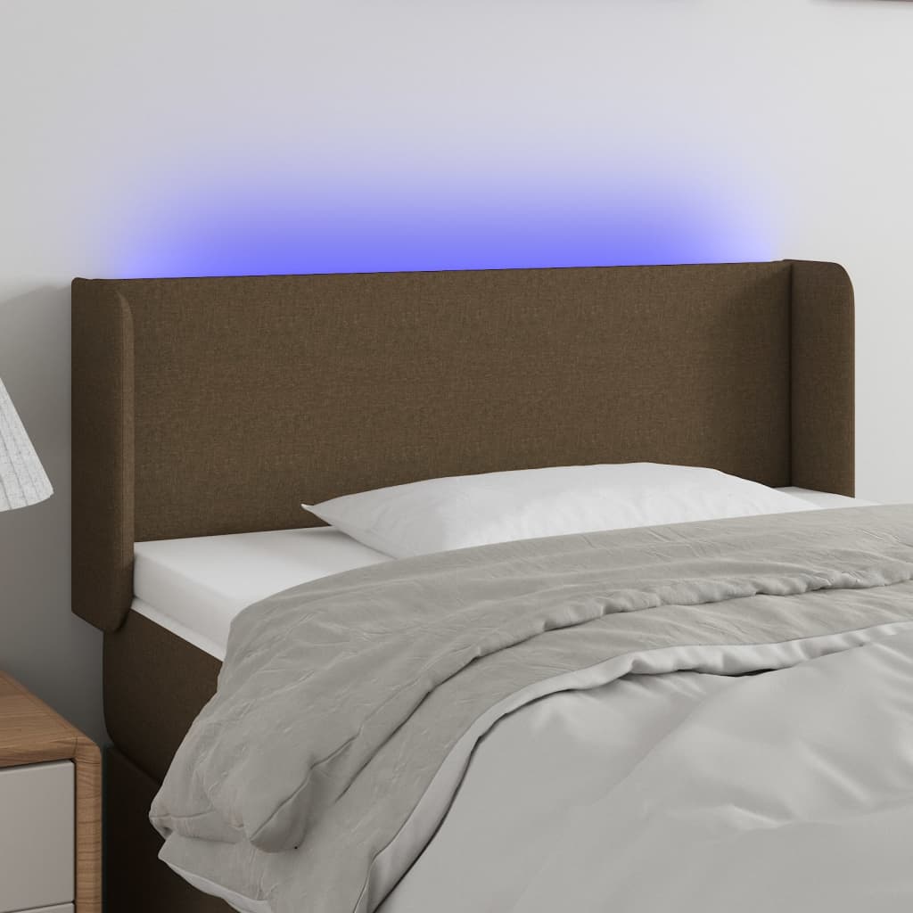 vidaXL LED Kopfteil Hellgrau Stoff