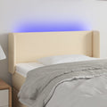 vidaXL LED Kopfteil Hellgrau Stoff