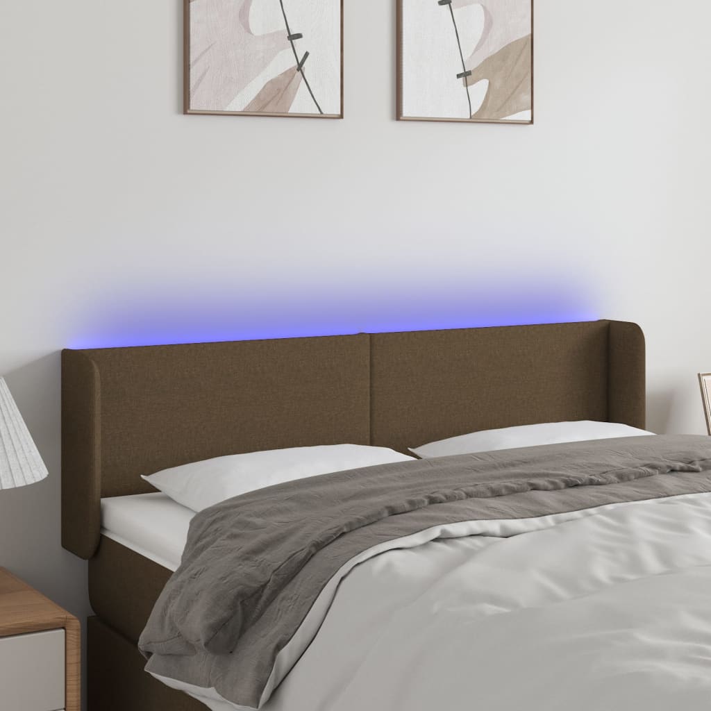 vidaXL LED Kopfteil Hellgrau Stoff