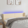 vidaXL LED Kopfteil Hellgrau Stoff