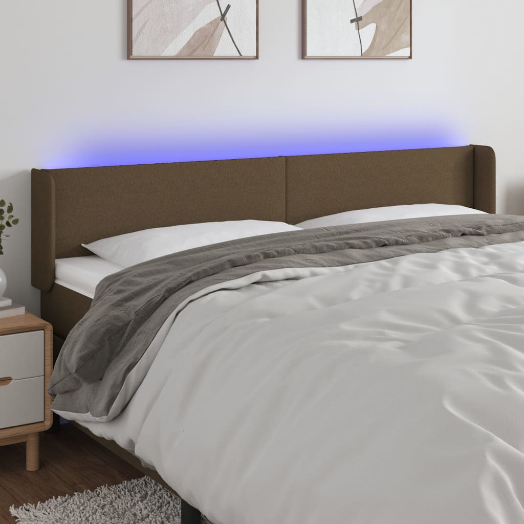 vidaXL LED Kopfteil Hellgrau Stoff