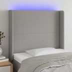 vidaXL LED Kopfteil Hellgrau Stoff