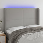 vidaXL LED Kopfteil Hellgrau Stoff