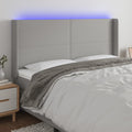 vidaXL LED Kopfteil Hellgrau Stoff