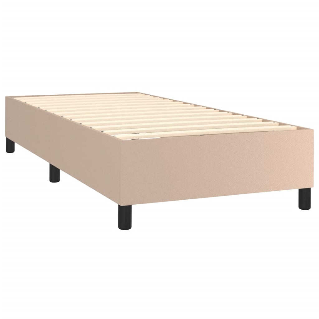 vidaXL Boxspringbett Matratze Cappuccino-Braun 100x200cm Kunstleder