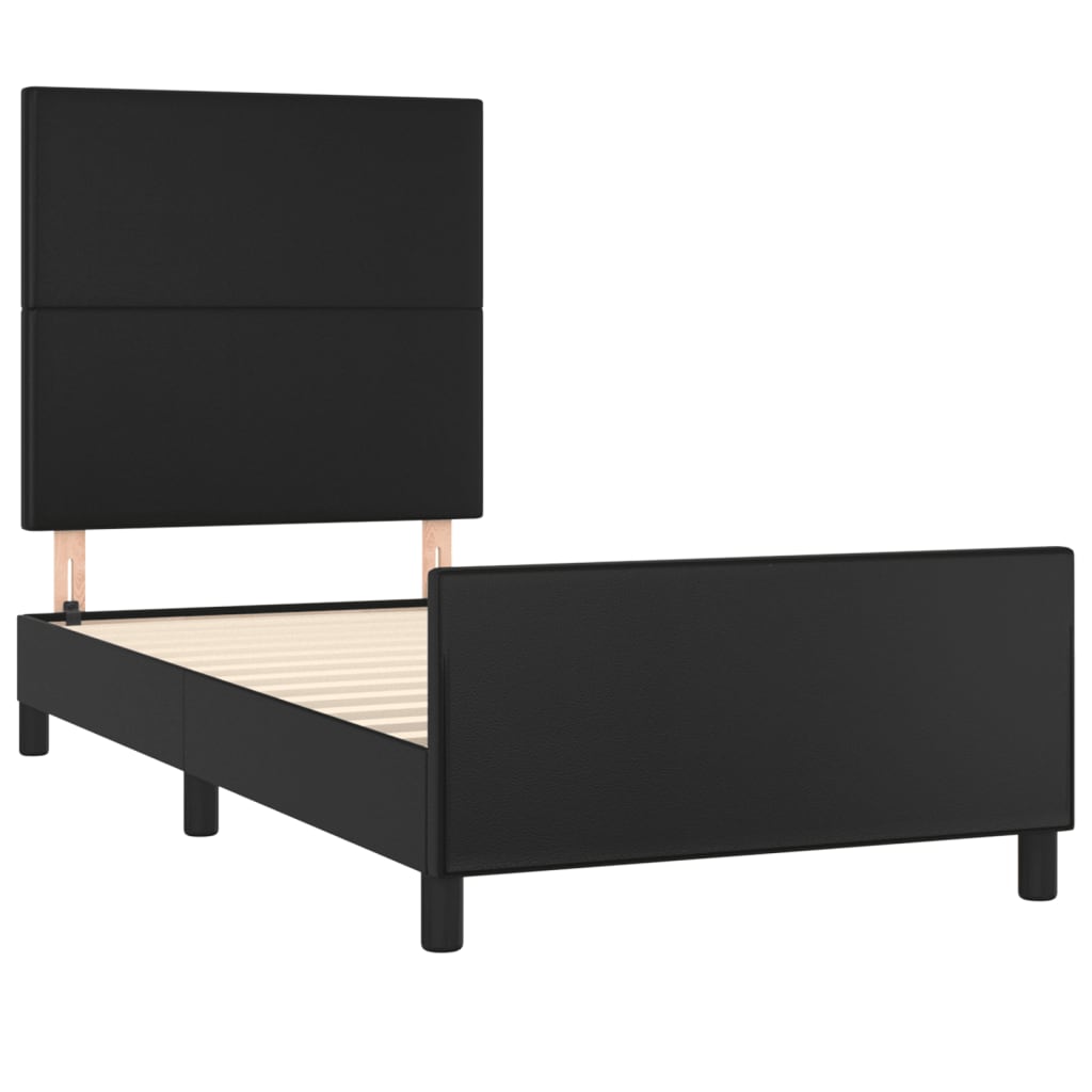vidaXL Bettgestell mit Kopfteil Schwarz 80x200 cm Kunstleder