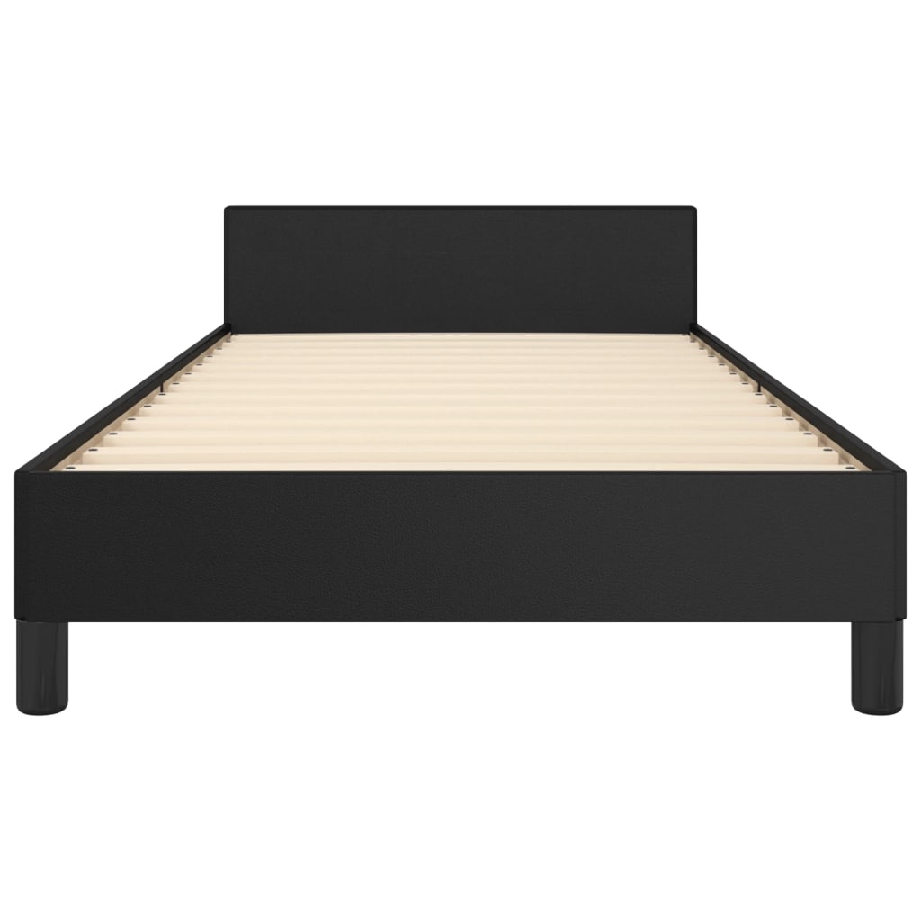 vidaXL Bettgestell mit Kopfteil Schwarz 80x200 cm Kunstleder