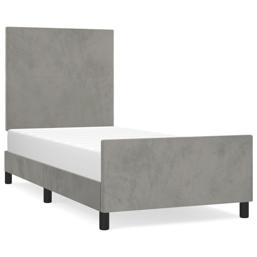 vidaXL Bettgestell ohne Matratze Hellgrau 80x200 cm Samt