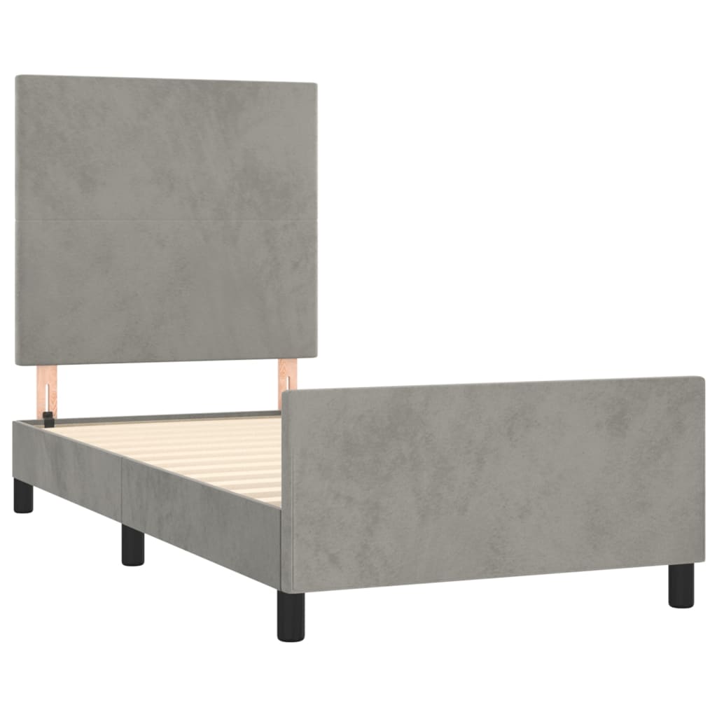 vidaXL Bettgestell ohne Matratze Hellgrau 80x200 cm Samt