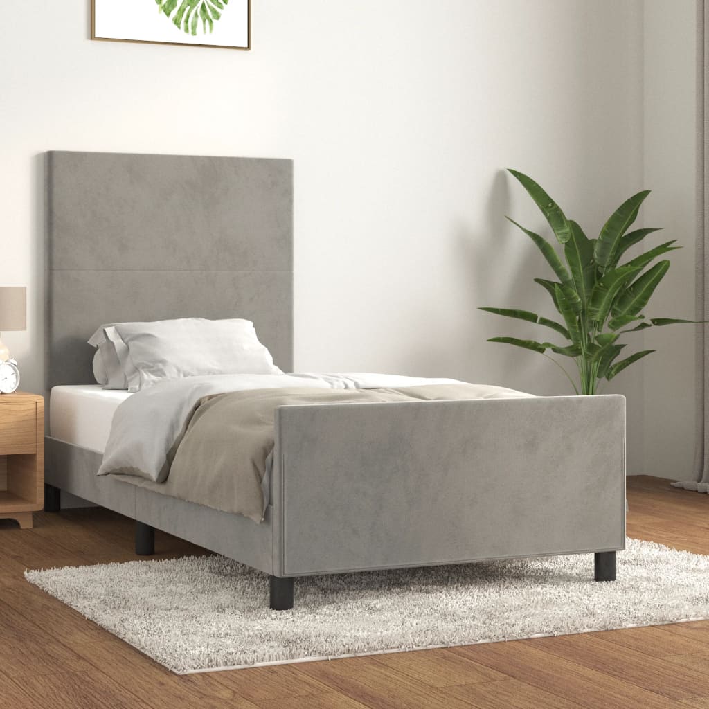 vidaXL Bettgestell ohne Matratze Hellgrau 80x200 cm Samt