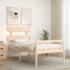 vidaXL Seniorenbett mit Kopfteil Massivholz