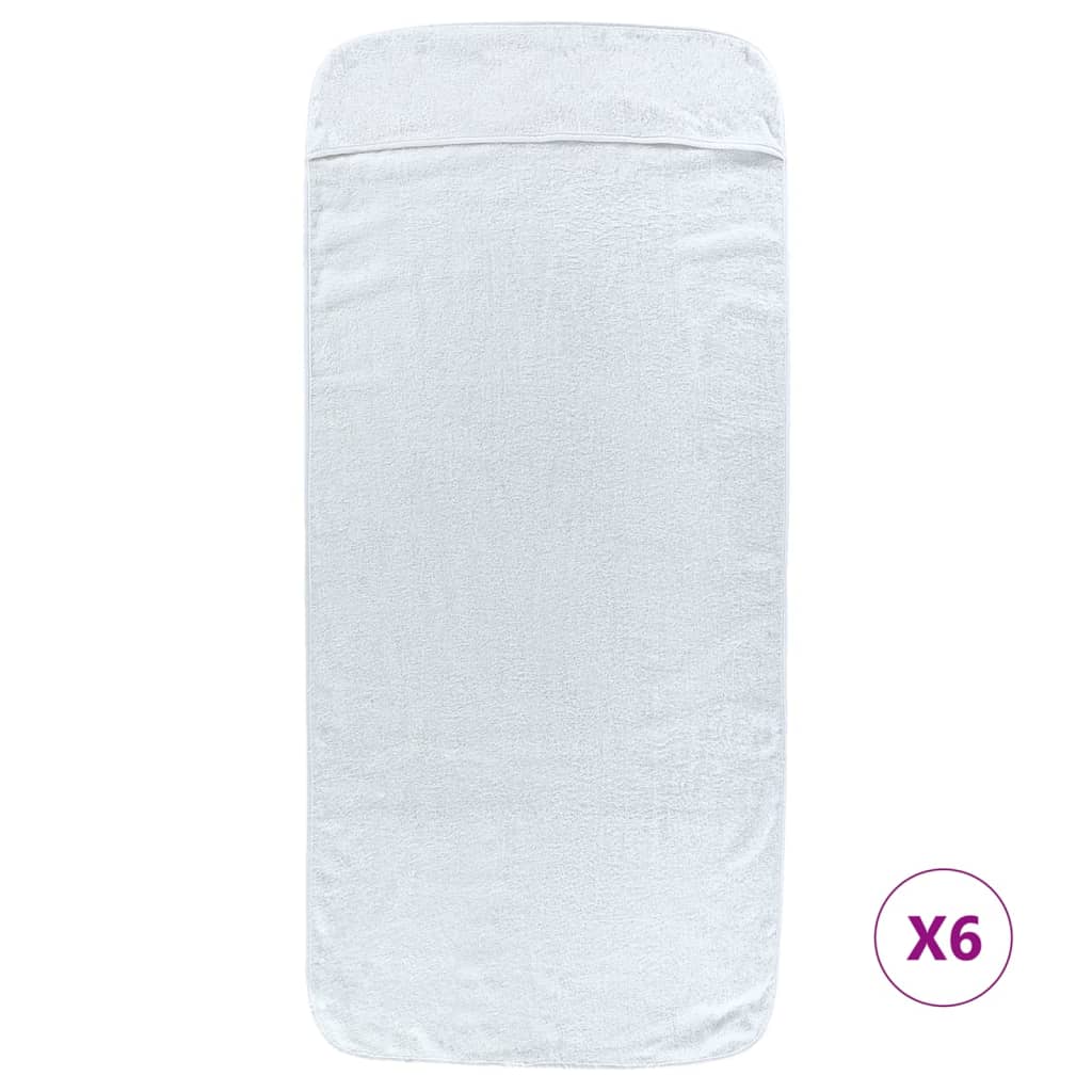 vidaXL Strandtücher 6 Stk. Weiß 60x135 cm Stoff 400 GSM