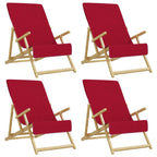 vidaXL Strandtücher 4 Stk. Burgunderrot 60x135 cm Stoff 400 GSM