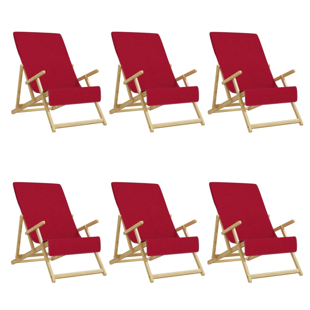 vidaXL Strandtücher 6 Stk. Burgunderrot 60x135 cm Stoff 400 GSM