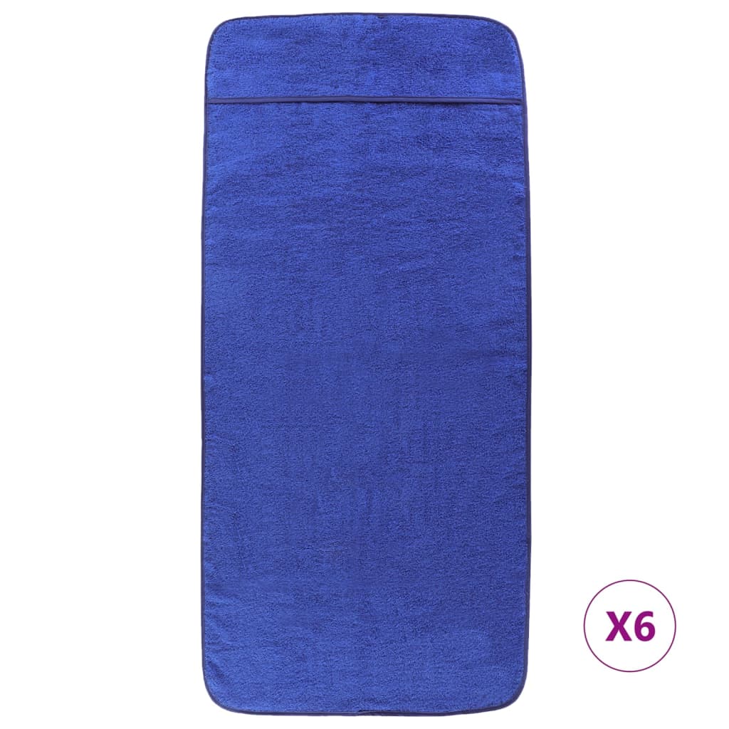 vidaXL Strandtücher 6 Stk. Königsblau 60x135 cm Stoff 400 GSM